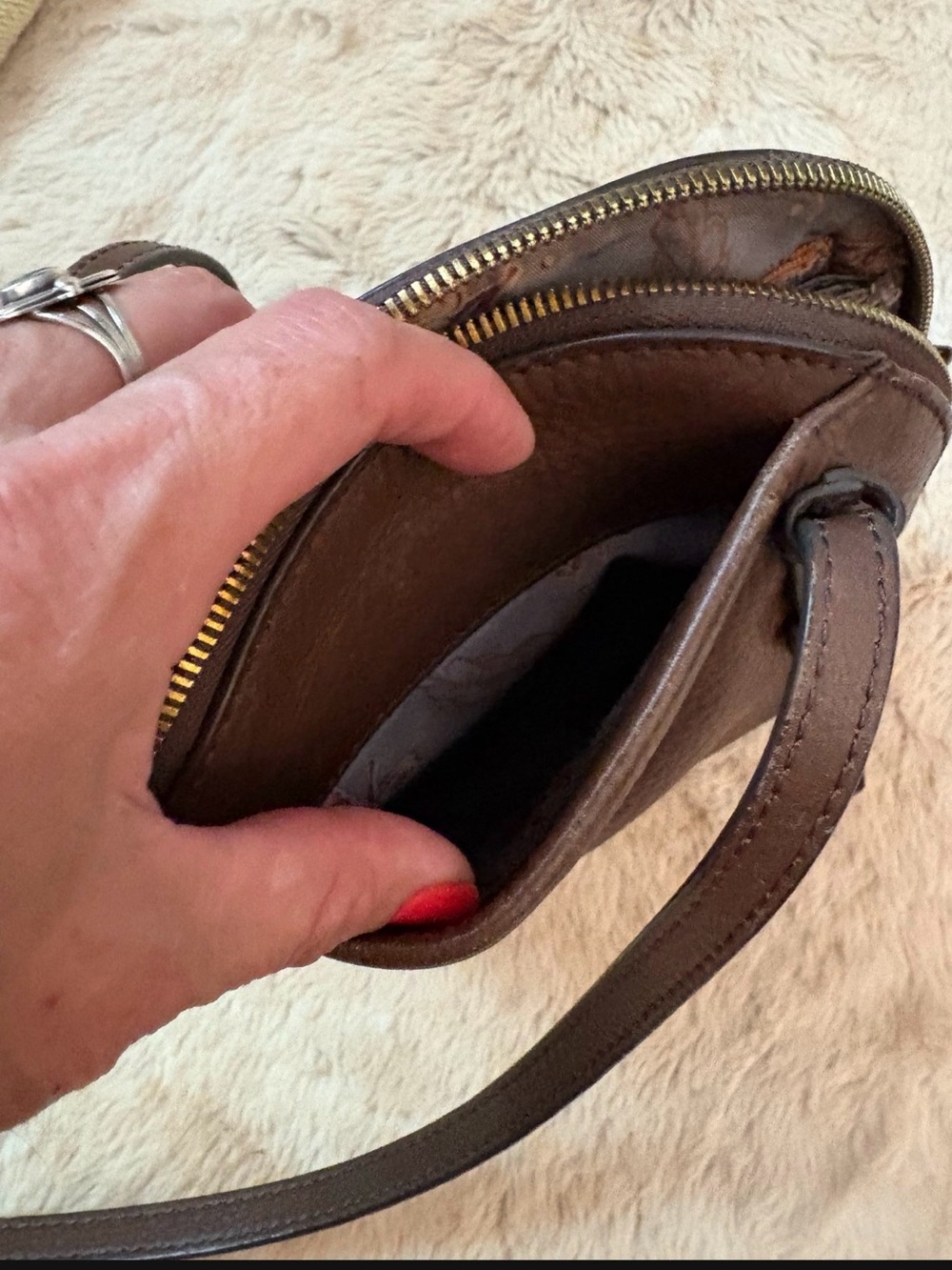HOBO small brown leather crossbody purse - Picture 2 of 14